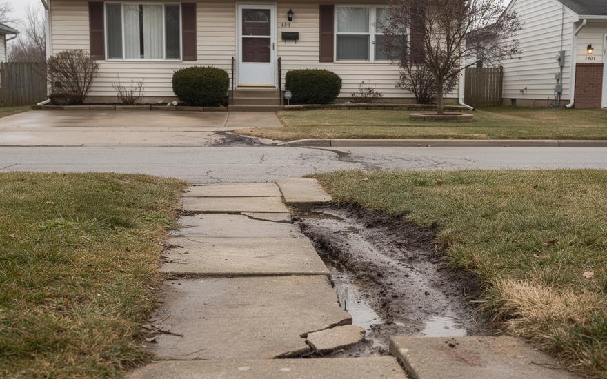 Before hardscape and drainage